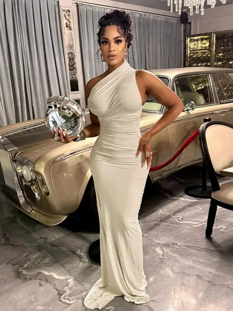 Sleeveless Solid Bodycon Maxi Party Dress - View 3 | VelvetHem