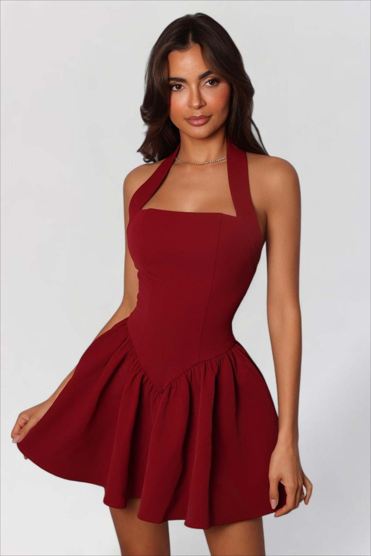 Low-Back Ruffle Mini Party Dress - View 2 | VelvetHem