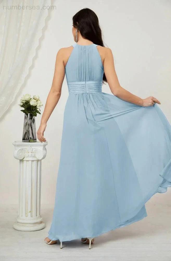 ZapDress Formal Party Gown Dress Chiffon Halter Long Sleeveless Bridesmaid Dresses 2802 (ZD16960)