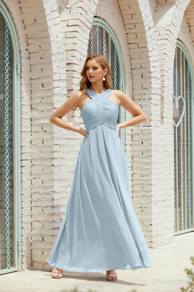 Halter Bridesmaid Dresses Formal Cocktail Prom Gown 28015 by numbersea