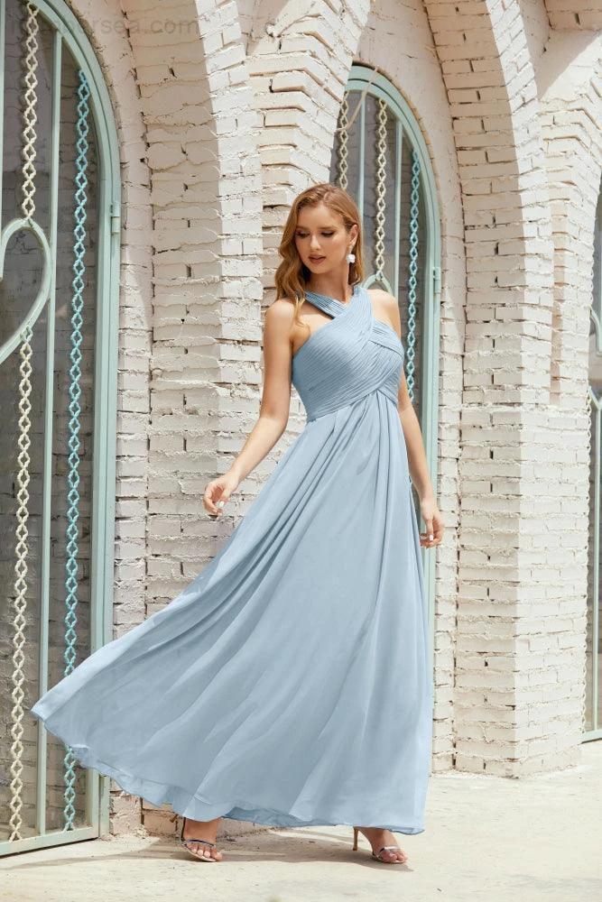 Halter Bridesmaid Dresses Formal Cocktail Prom Gown 28015 (ZD16956)
