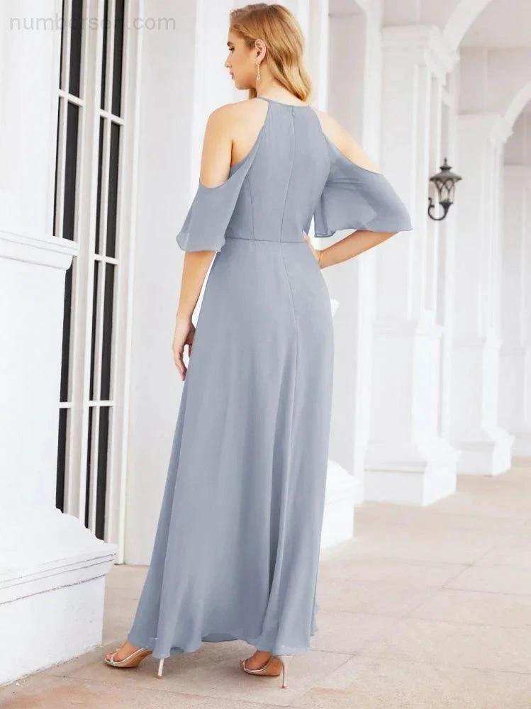 ZapDress Cold Shoulder Bridesmaid Dresses A-Line Long Formal Evening Gowns 28074 (ZD17048)