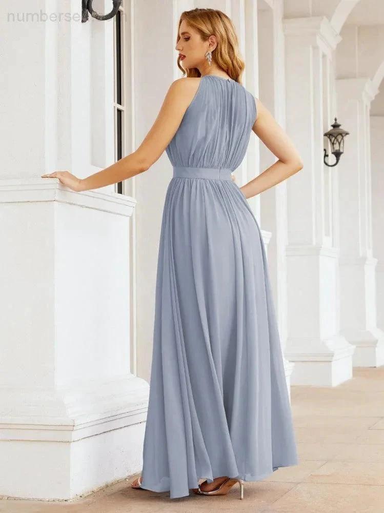 ZapDress Halter Bridesmaid Dress Empire Waist Formal Evening Prom Gown for Mother of The Bride 28030 (ZD17026)