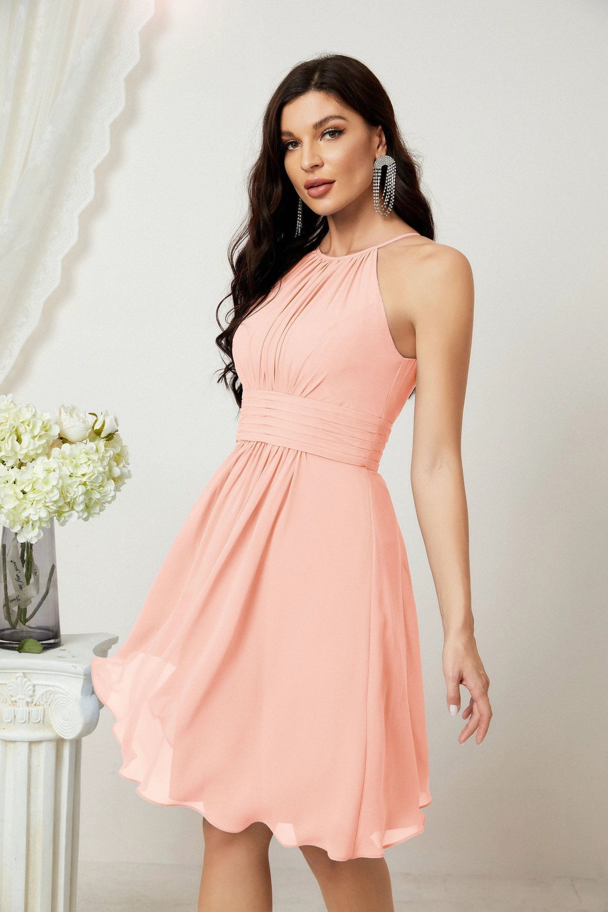 Halter Homecoming Dresses Formal Evening Party Cocktail Dress 28011 Clearance sale (ZD16954)