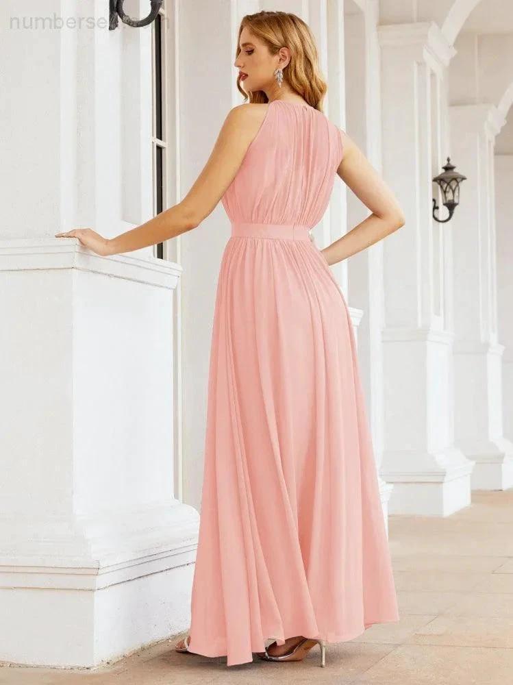 ZapDress Halter Bridesmaid Dress Empire Waist Formal Evening Prom Gown for Mother of The Bride 28030 (ZD17026)