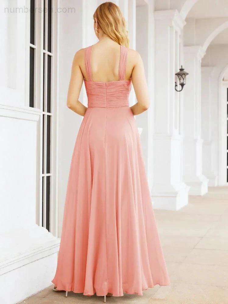 ZapDress Crisscross Halter Bridesmaid Dresses for Party Wedding Evening Prom Maxi Ball Gowns 28053 (ZD17037)
