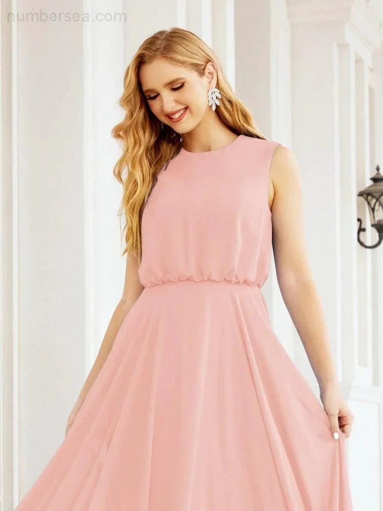ZapDress Sleeveless Long Bridesmaid Dress A line Formal Evening Prom Gown 28025 (ZD17053)