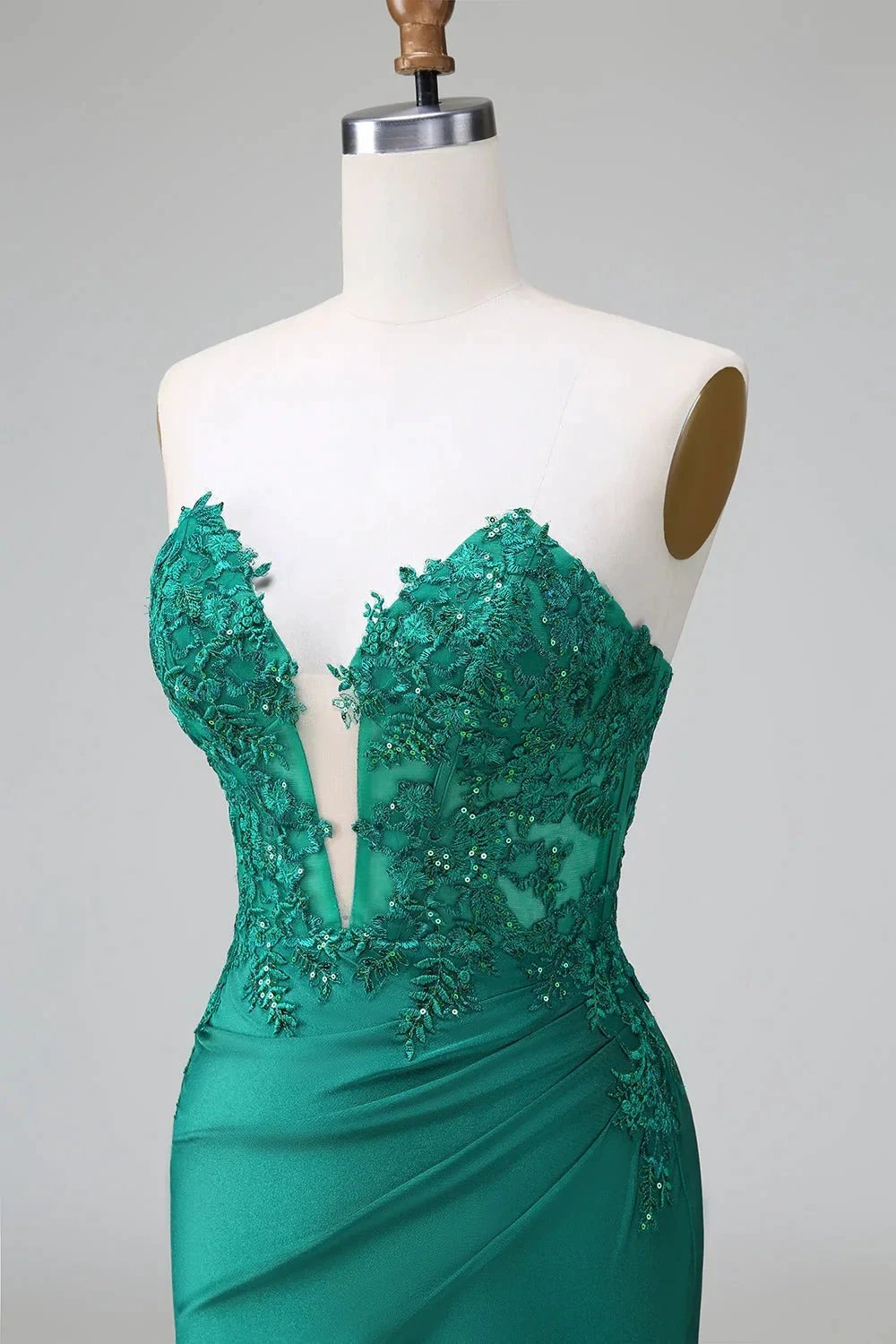 Classy Dark Green Bodycon Strapless Pleated Short Homecoming Dress with Beading (ZD11497)