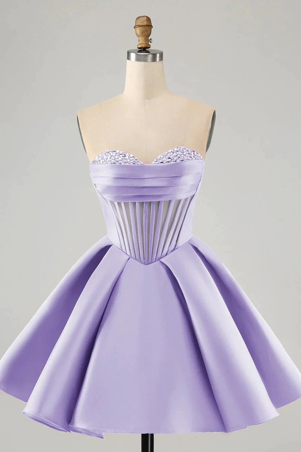 Cute A Line Sweetheart Corset Short Fuchsia Homecoming Dress with Beading by WEDTREND