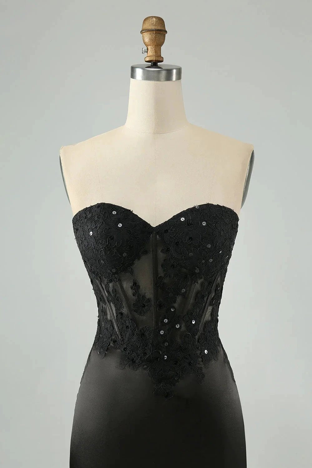 Black Bodycon Sweetheart Corset Short Homecoming Dress with Appliques (ZD11565)