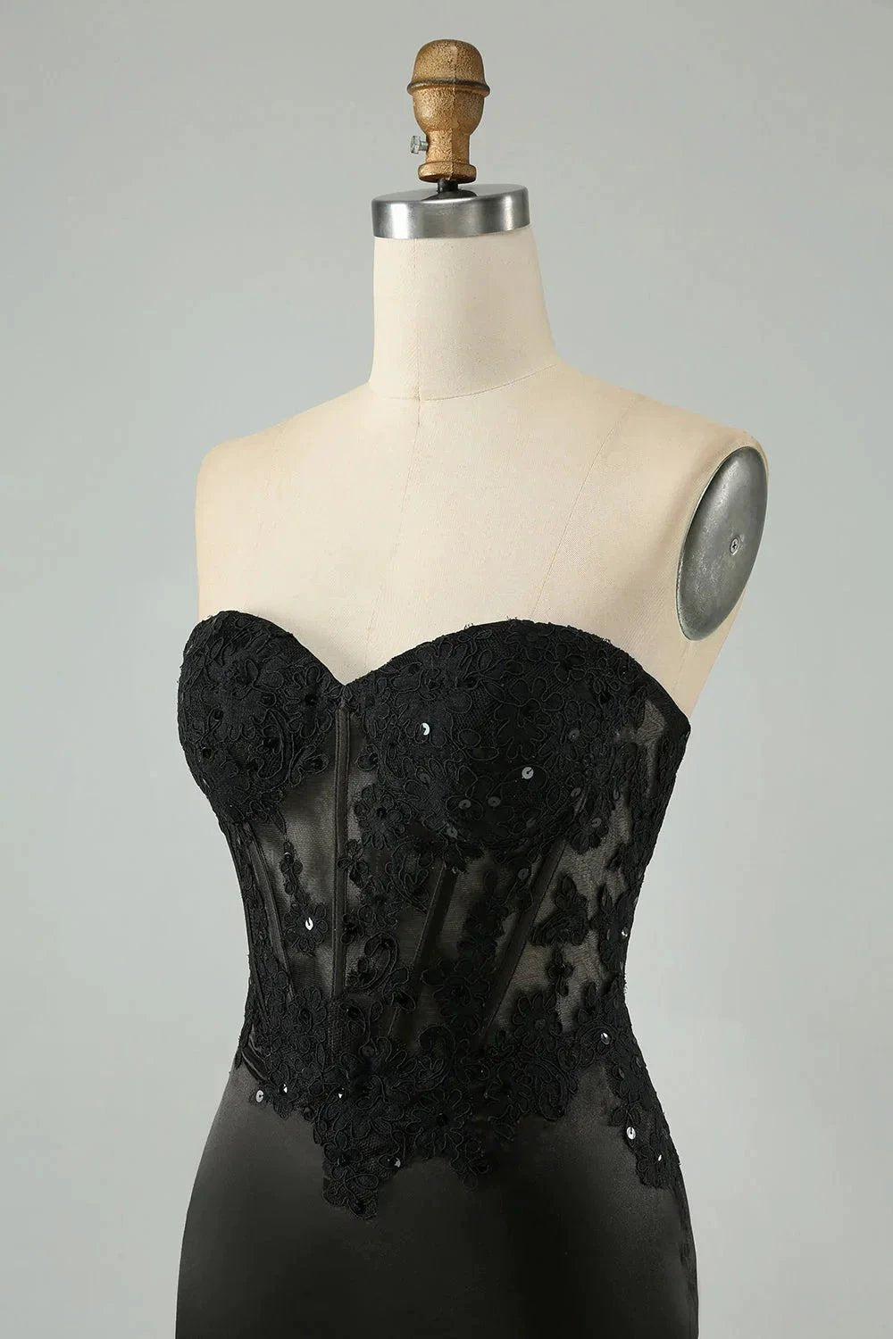 Black Bodycon Sweetheart Corset Short Homecoming Dress with Appliques (ZD11565)