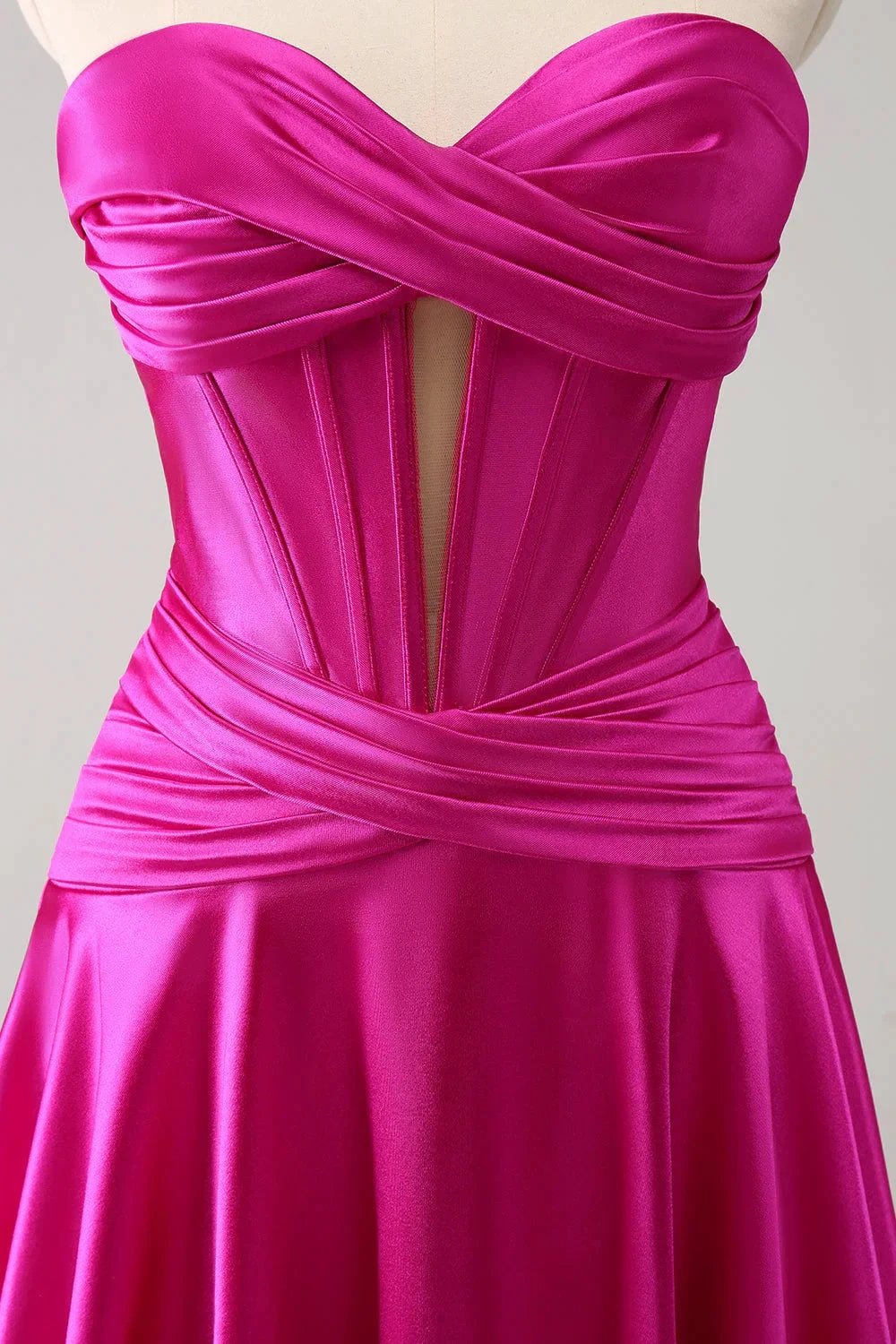 Cute Fuchsia A Line Sweetheart Criss Cross Corset Homecoming Dress with Ruffles (ZD11465)