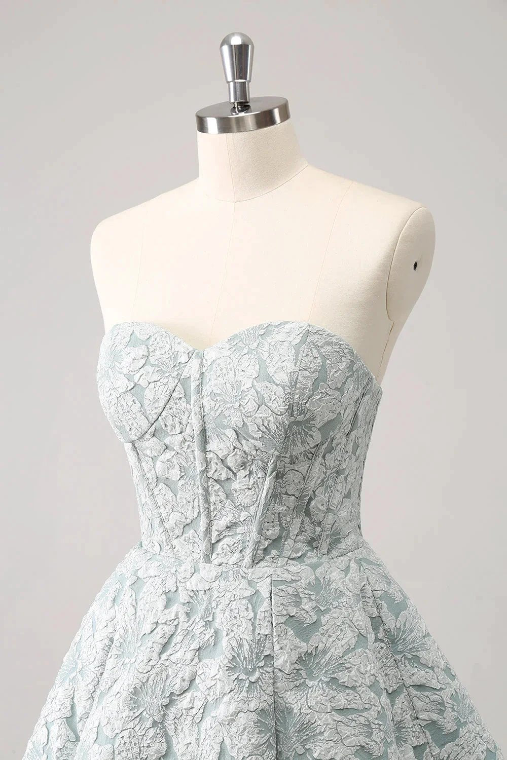 Cute Grey Green A Line Sweetheart Corset Short Homecoming Dress (ZD11460)