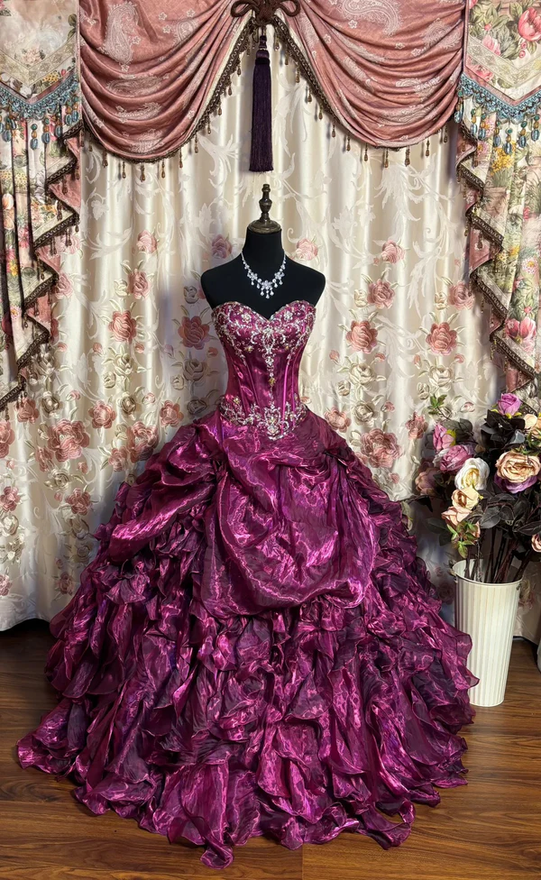 A-Line Long Ball Gown Quinceanera Dress Long Evening Dress