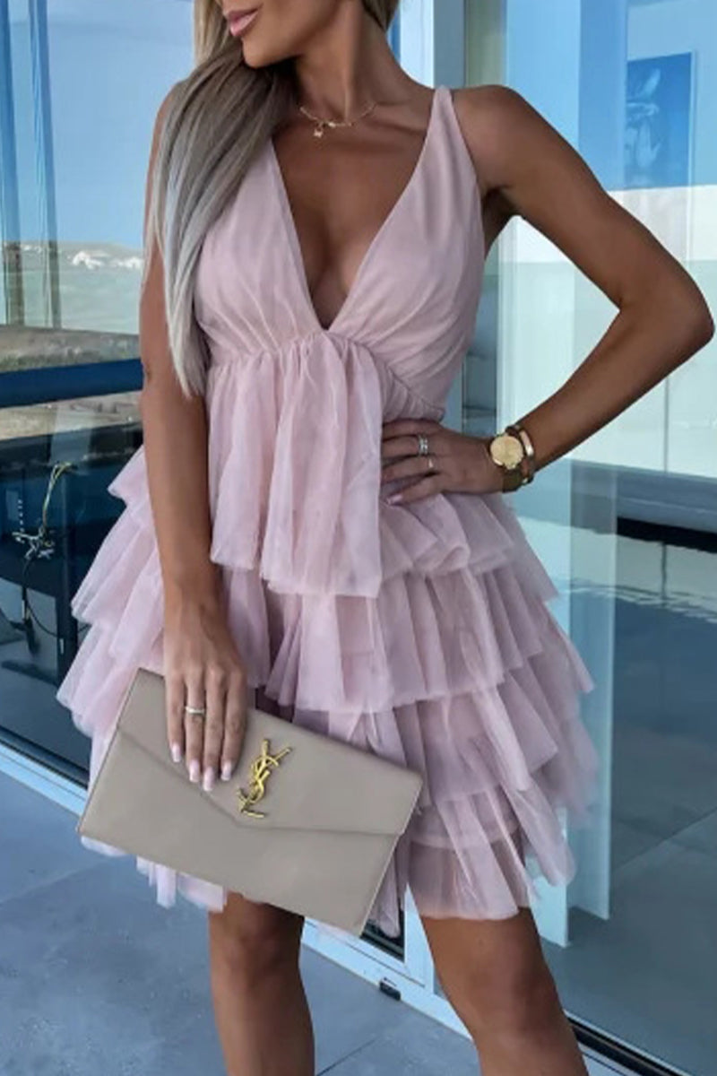 Sexy Sweet Celebrities Solid Backless V Neck Evening Dress Dresses - View 2 | VelvetHem
