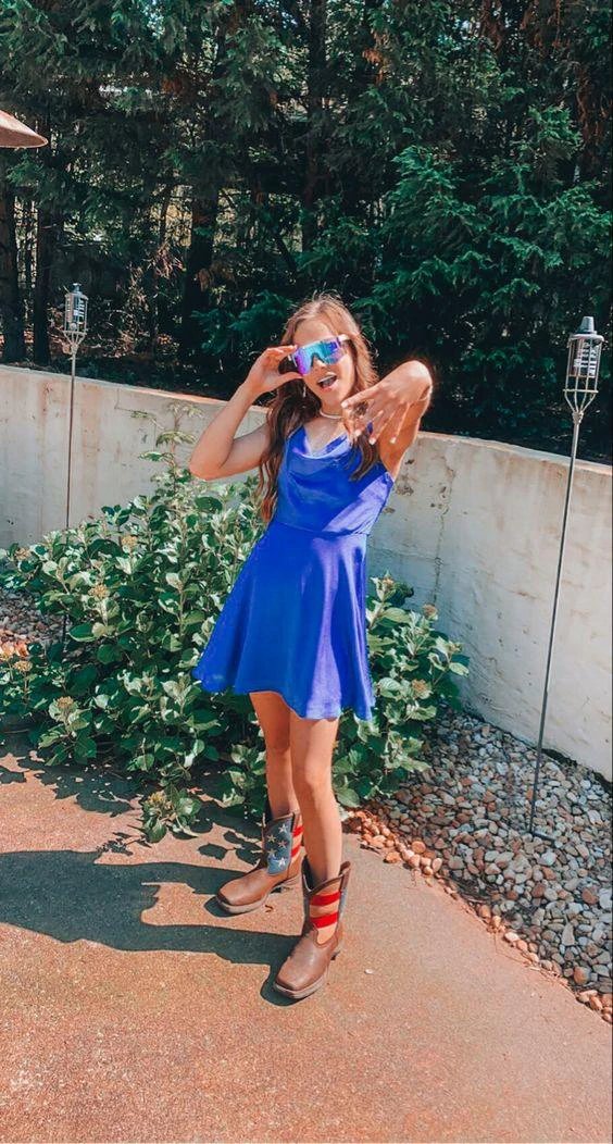 A-line Blue Short Homecoming Dress Cute Hoco Dress (ZD12545)