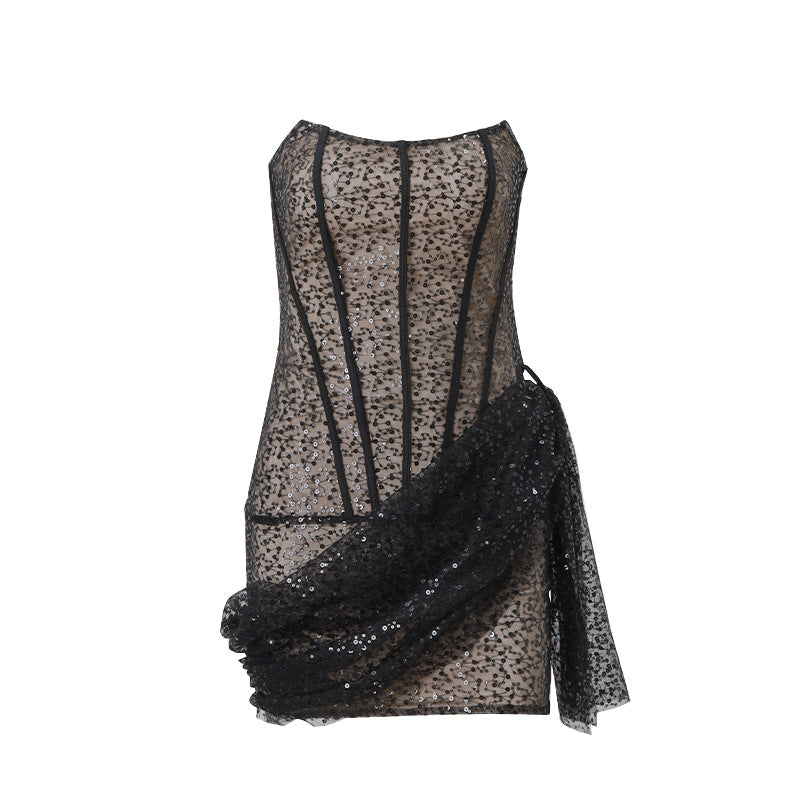 Winter Sexy High Class Elegant Party Evening Dress Hip Dress for Women - View 5 | VelvetHem