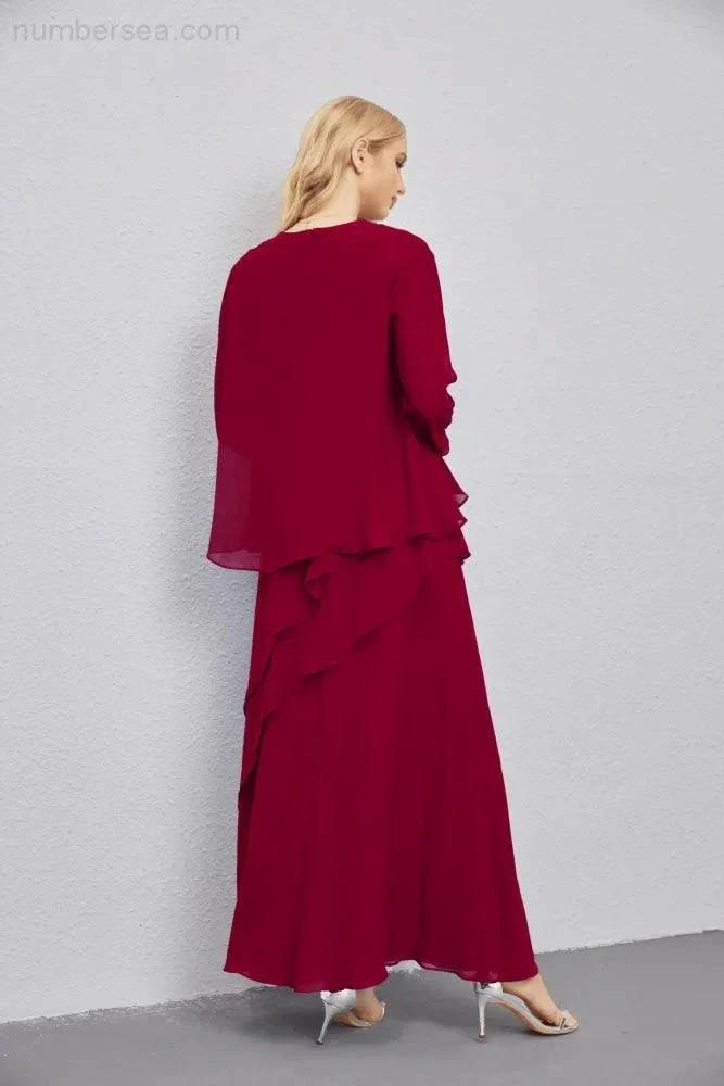 Mother of Bride Dresses with Open Front Lightweight Cardigan Formal Prom Gown  28081 (ZD16990)