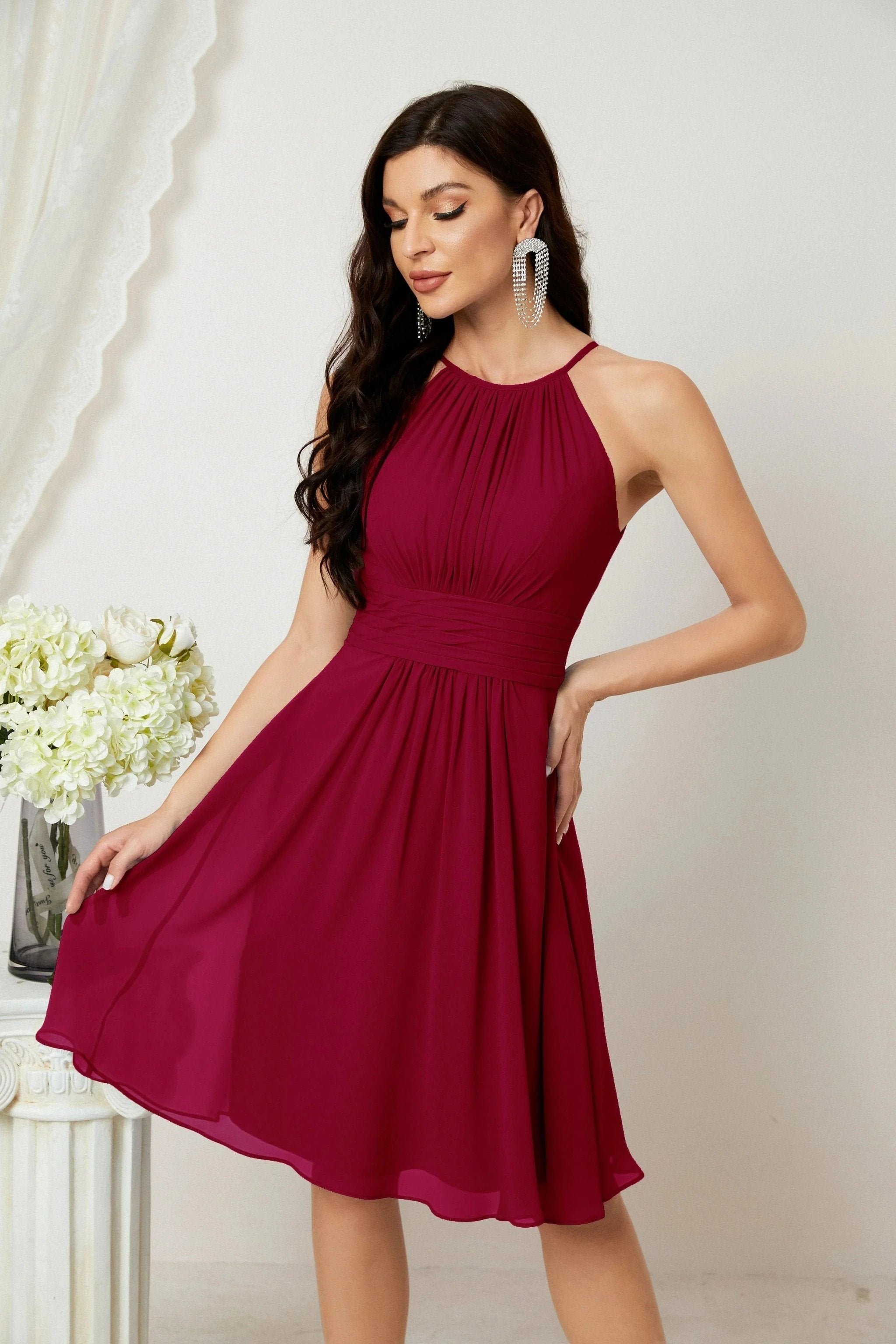 Halter Homecoming Dresses Formal Evening Party Cocktail Dress 28011 Clearance sale (ZD16954)