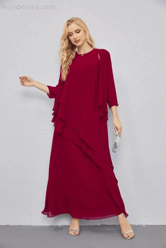 Mother of Bride Dresses with Open Front Lightweight Cardigan Formal Prom Gown  28081 (ZD16990)