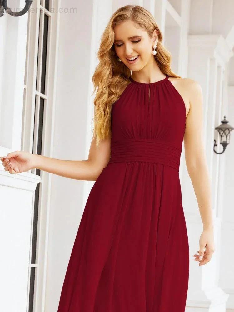 ZapDress Keyhole Bridesmaid Dresses Sleeveless Formal Evening Party Prom Gowns 28043 (ZD17032)