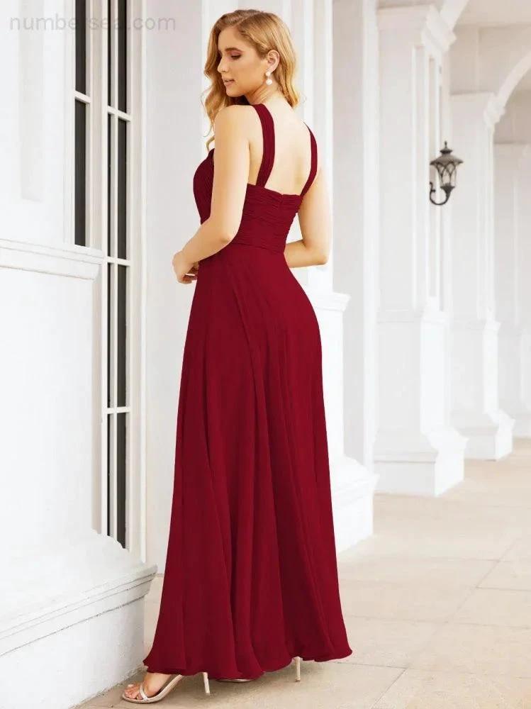 ZapDress Crisscross Halter Bridesmaid Dresses for Party Wedding Evening Prom Maxi Ball Gowns 28053 (ZD17037)