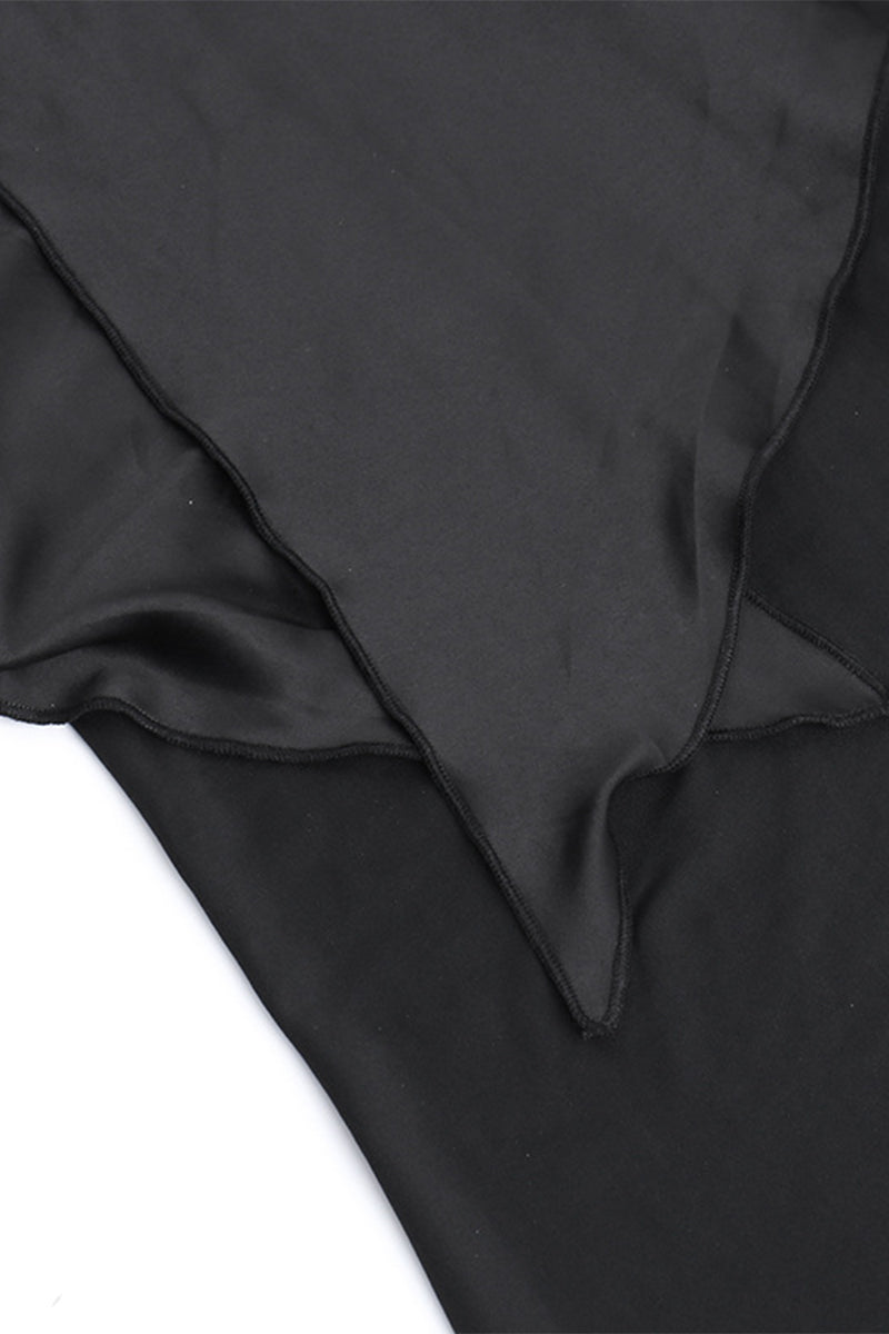 Sexy Formal Solid Mesh Oblique Collar Evening Dresses - View 11 | VelvetHem