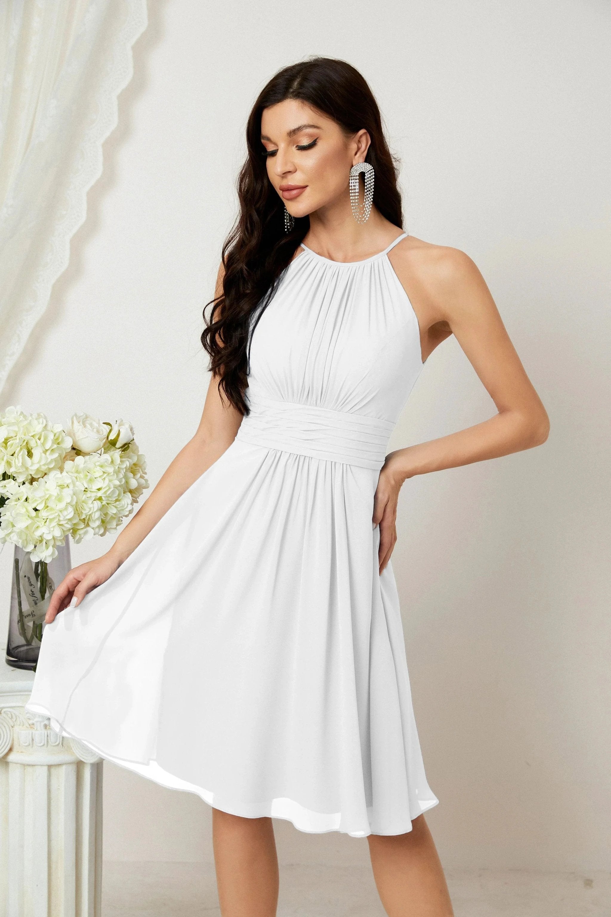Halter Homecoming Dresses Formal Evening Party Cocktail Dress 28011 Clearance sale (ZD16954)