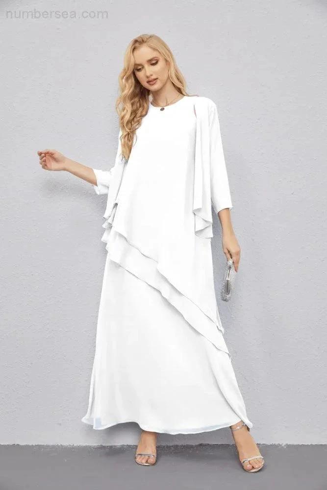 Mother of Bride Dresses with Open Front Lightweight Cardigan Formal Prom Gown  28081 (ZD16990)