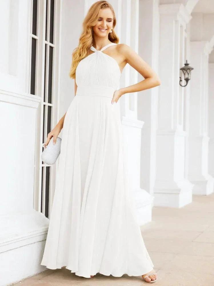 Numbersea Crisscross Halter Bridesmaid Dresses for Party Wedding Evening Prom Maxi Ball Gowns 28053 by numbersea