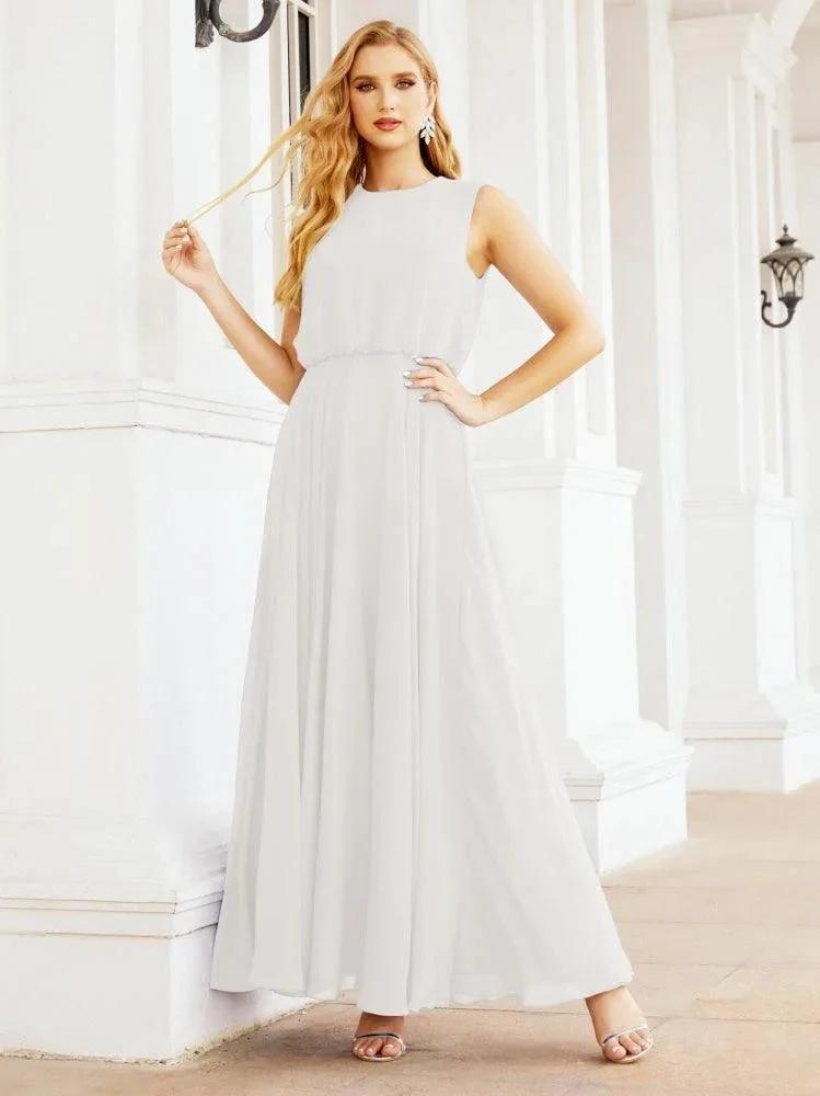 Numbersea Sleeveless Long Bridesmaid Dress A line Formal Evening Prom Gown 28025 by numbersea