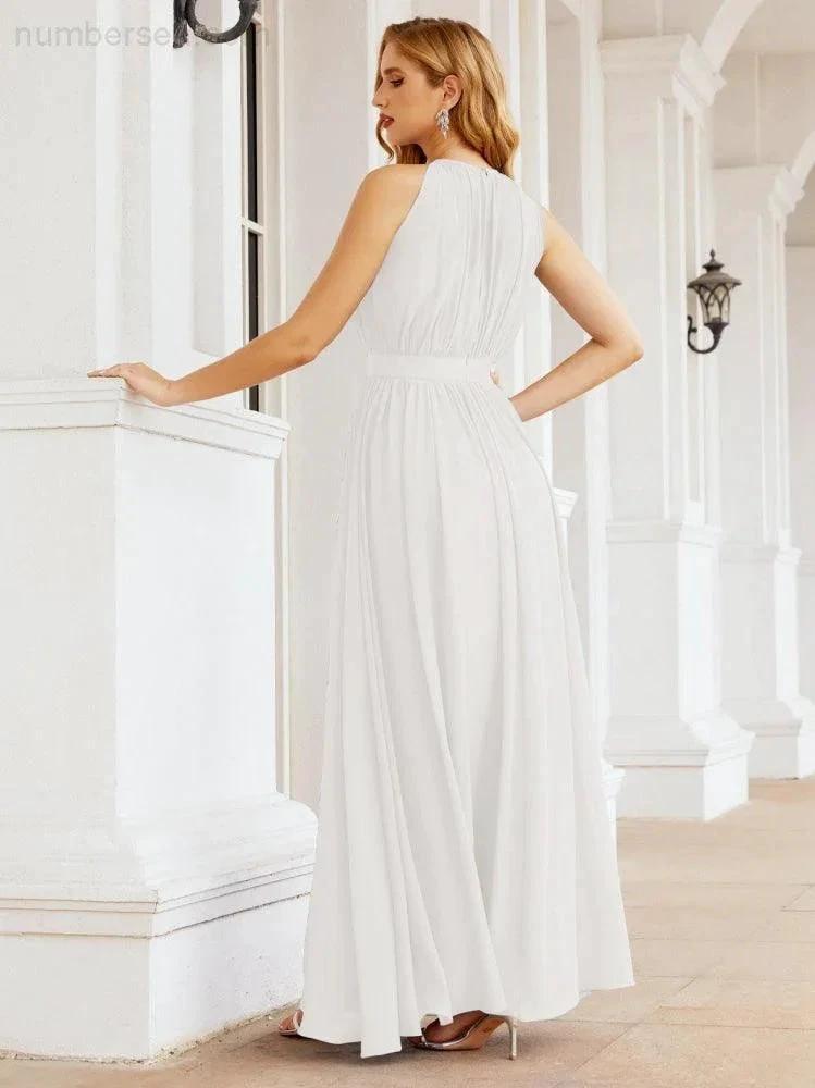 ZapDress Halter Bridesmaid Dress Empire Waist Formal Evening Prom Gown for Mother of The Bride 28030 (ZD17026)