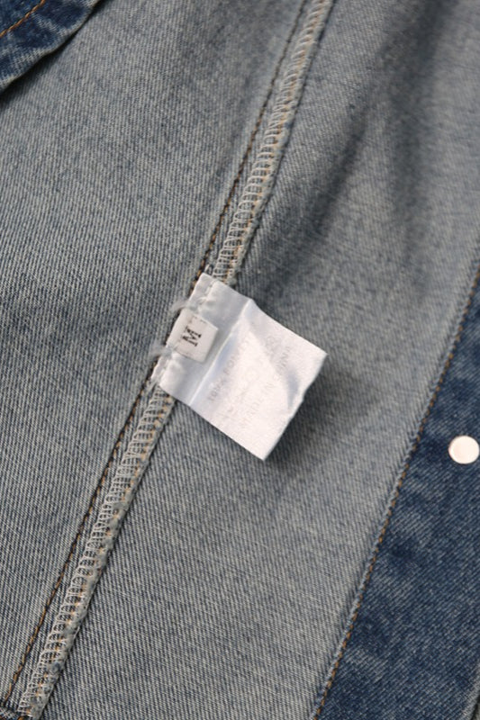 Belted Cami Button Front Denim Dress - View 5 | VelvetHem
