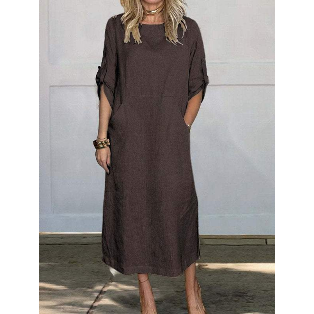 Luxe Selena Loose Midi Dress Elevated Occasion Wear