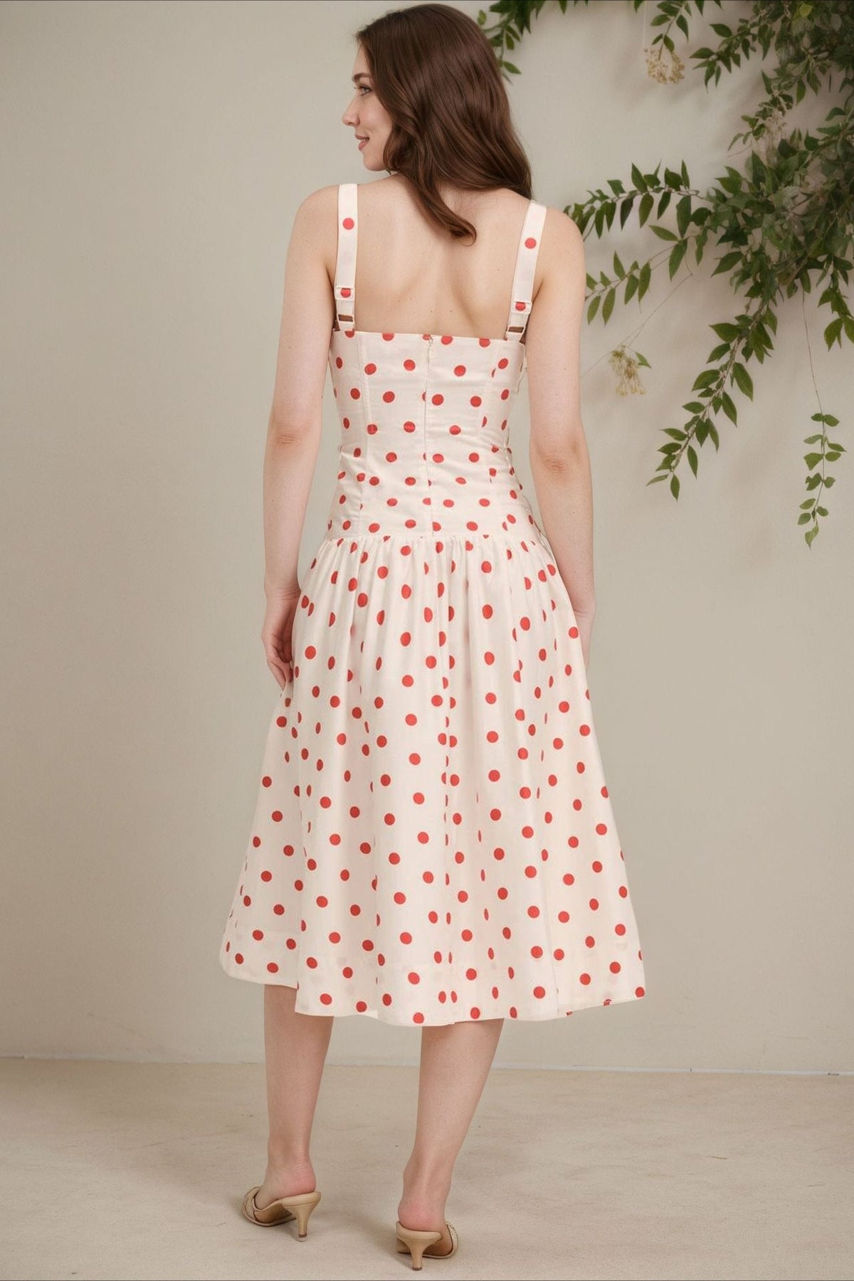 Trendy Polka Dot Cami Bodycon Maxi Dress - View 3 | VelvetHem