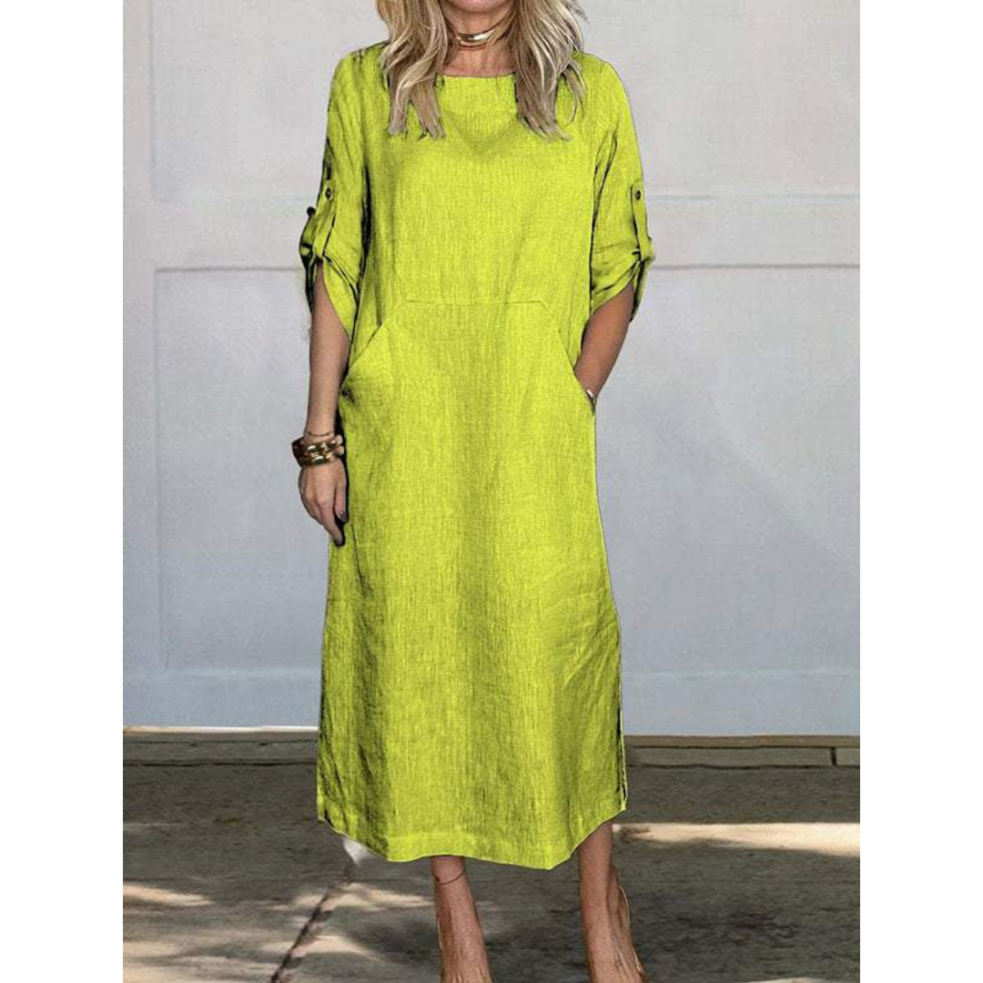 Luxe Selena Loose Midi Dress Elevated Occasion Wear