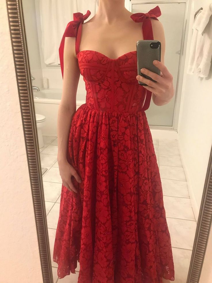 Vintage Fashion Red Spaghetti Strap Prom Dress