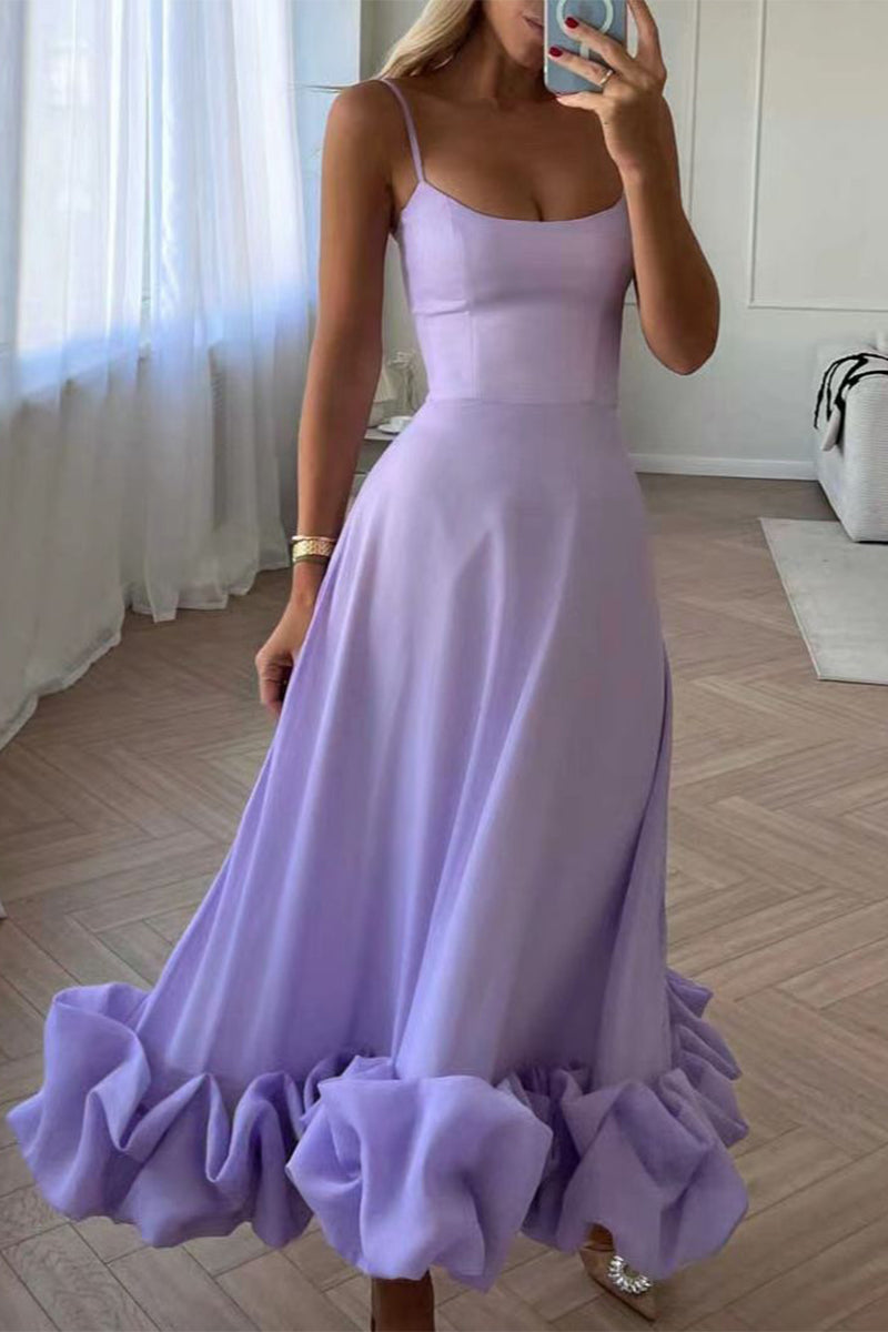 Simplicity Formal Solid Patchwork U Neck Evening Dress Dresses - VelvetHem