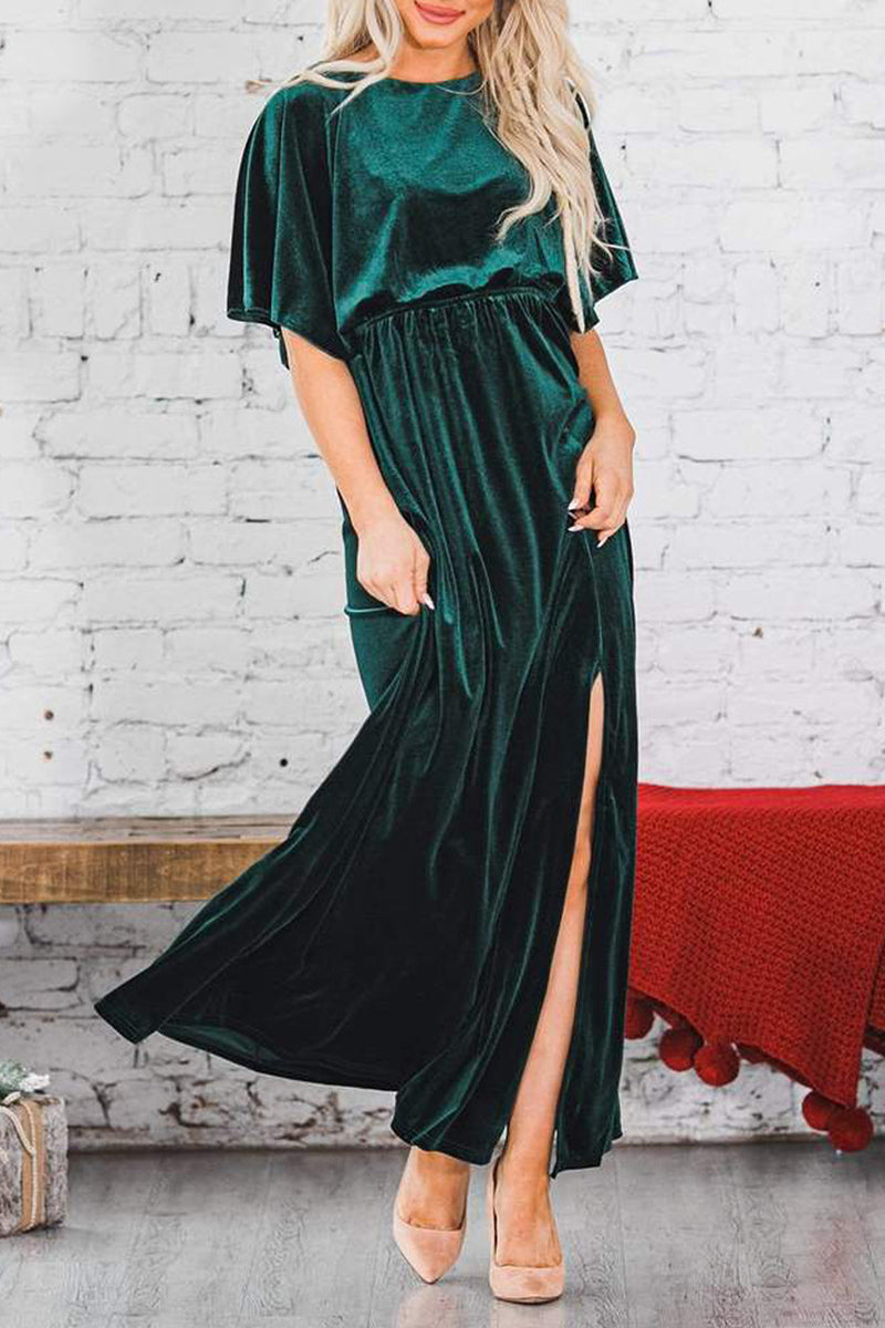 Sexy Elegant Solid Color O Neck Evening Dress Dresses(4 Colors) - View 5 | VelvetHem