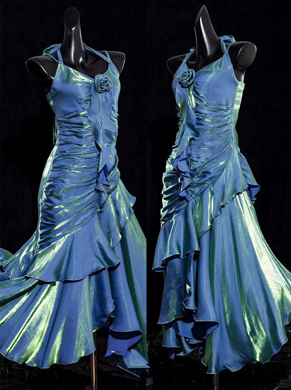 2025 Vintage Mermaid Spaghetti Straps Ice Blue Long Length Prom Dresses Birthday Outfits - View 3 | FashionDia