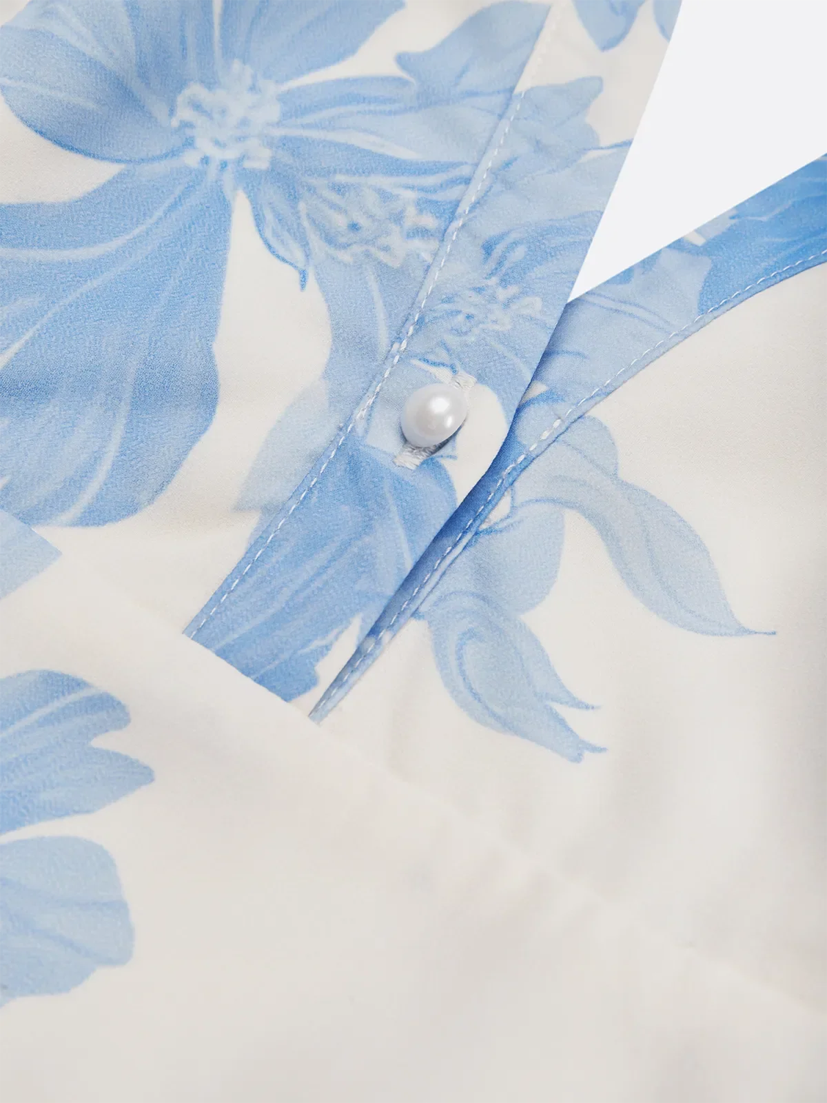 Light Blue Chiffon Floral V Neck Sleeveless A-Line Maxi Dress