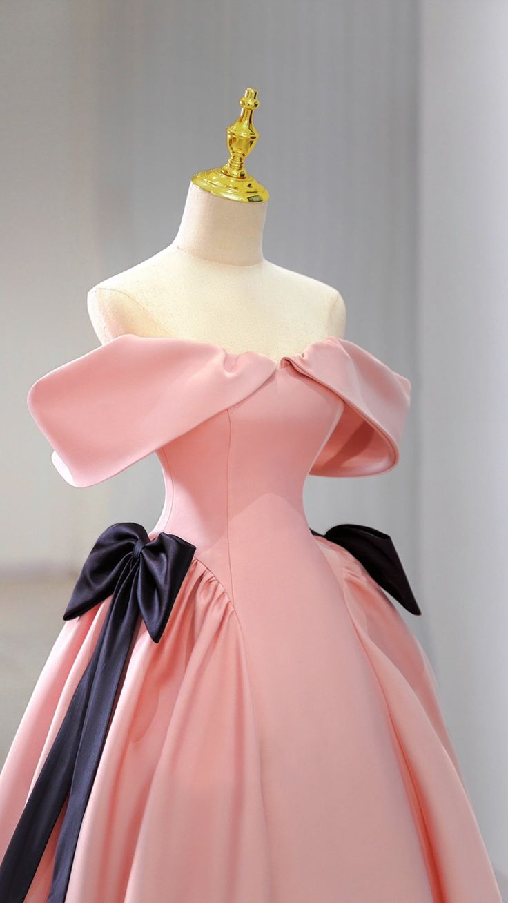 Pink Satin Long Prom Dress Pink Formal Evening Dresses Y4974 - View 2 | VelvetHem