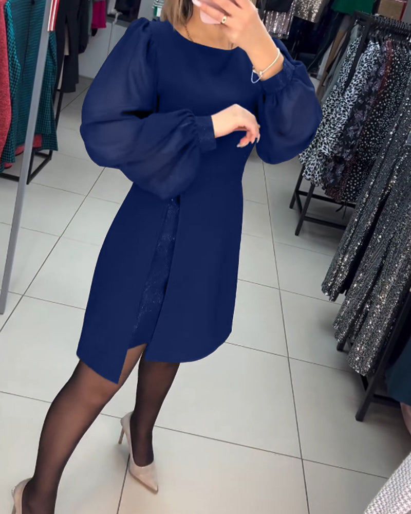 Catalina Chic Dress Stylish Lantern Sleeves Silhouette Collection
