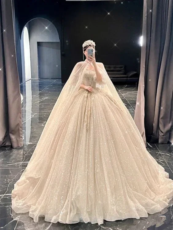 Luxurious A-line Puffy Wedding Dress,Bridal Gown (ZD13703)