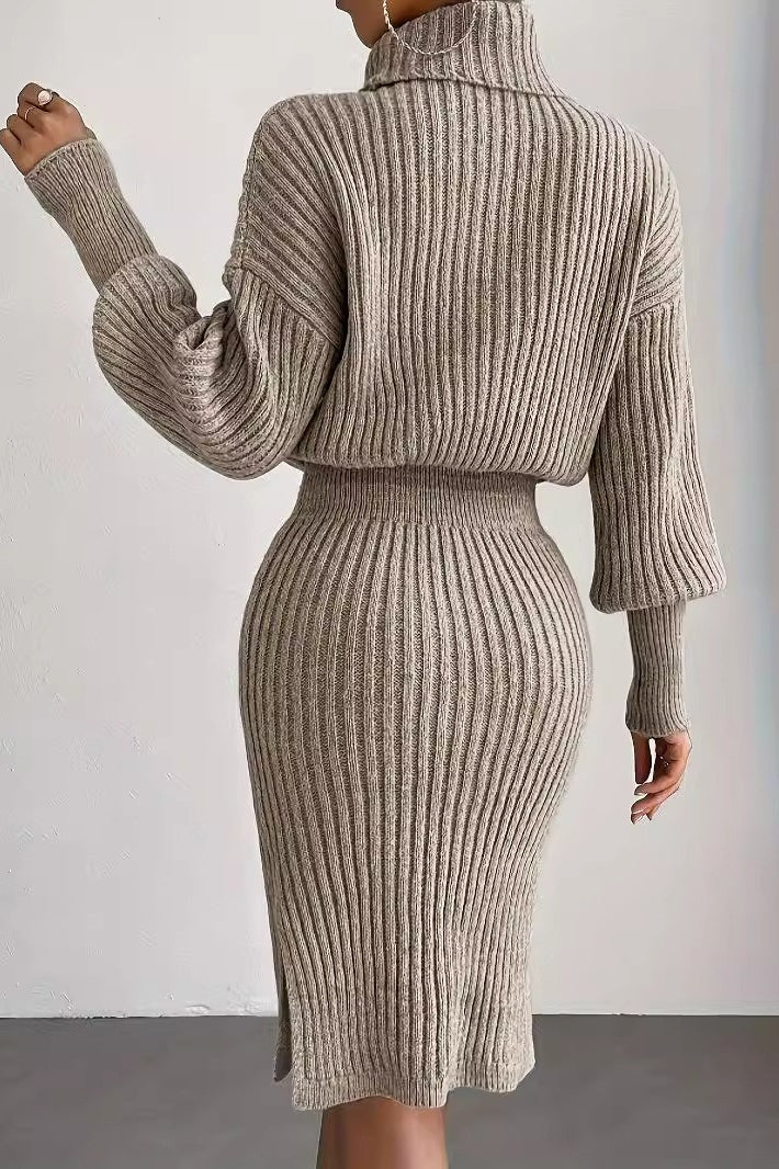 Pullover Knit Slim-Fit Sweater Dress - View 2 | VelvetHem