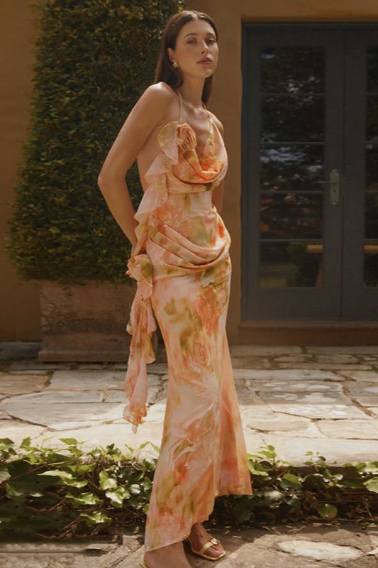 Chic Sheer Halter Party Dress - View 4 | VelvetHem
