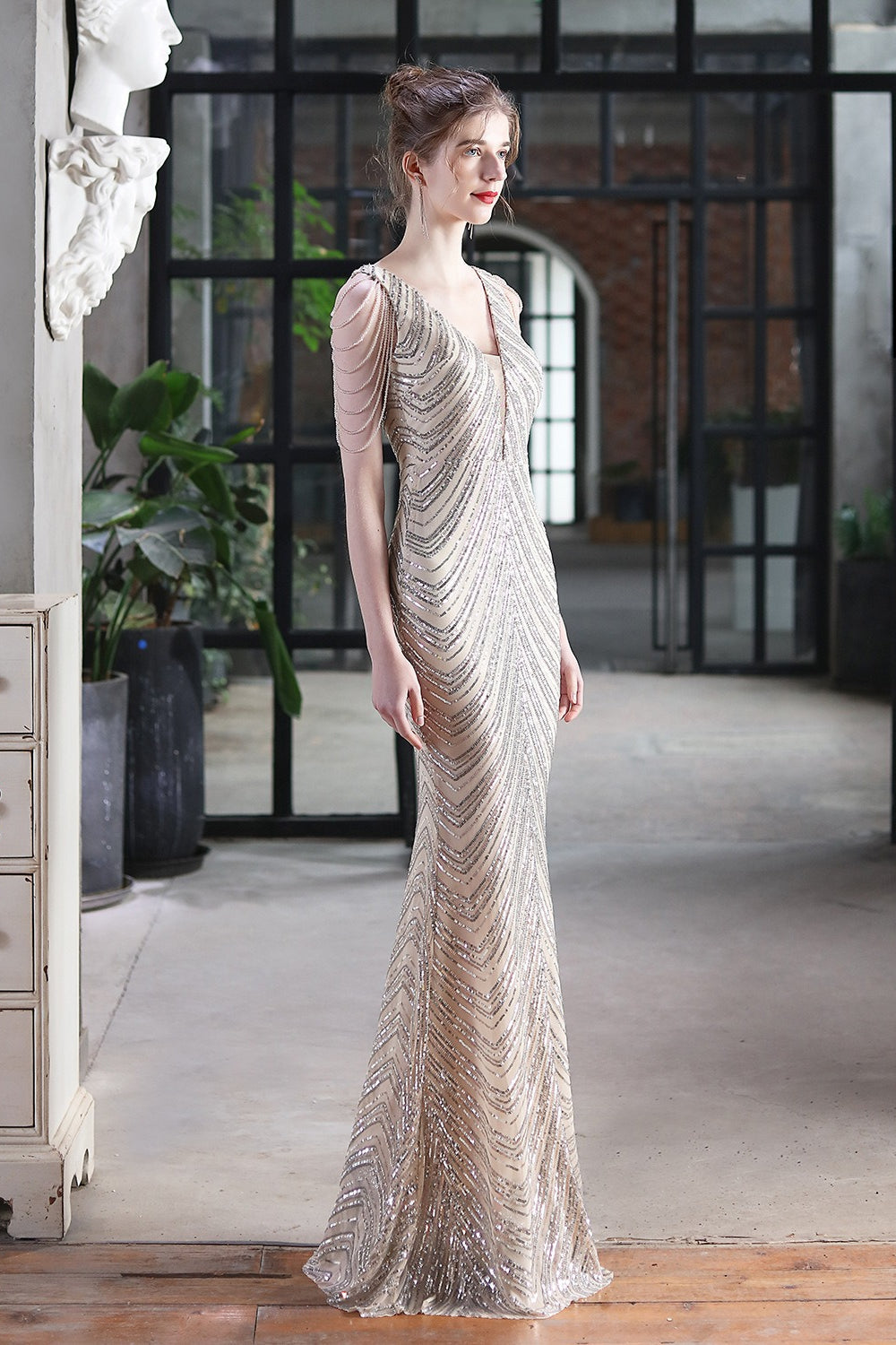 Elegant Sequin Mermaid Contemporary Dress for Boutique Fashion Look