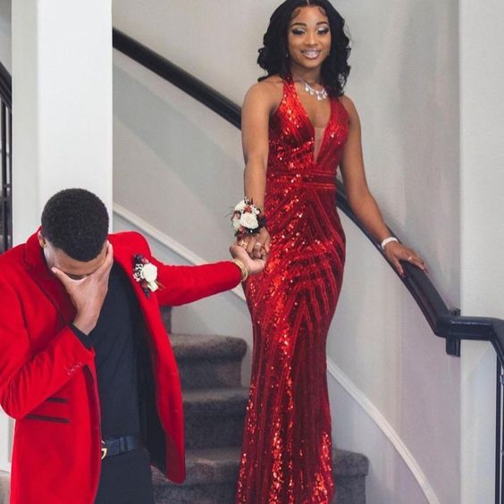 Sheath Sexy Red Evening Party Dresses, Prom Dresses