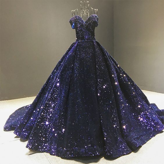 Ball Gown Off The Shoulder Sequin Princess Prom Dresses Party Gowns