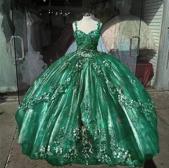 Green Ball Gown Prom Dresses Long Sexy Prom Dress